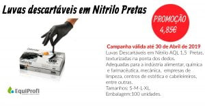 luvas descartaveis nitrilo pretas lato fcbk