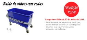 PROMOÇÃO Balde de vidros com rodas - EQUIPROFI