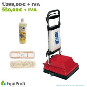 Lavadora de Pavimentos Turbolava Maxi + Oferta 1L de Detergente Fial + Mopa de Algodão 60cm completa